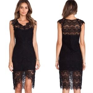 Intimately Free People Peekaboo Lace Hi-Low Dress | Black | S